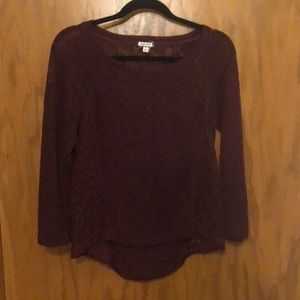 Maroon Lace Top